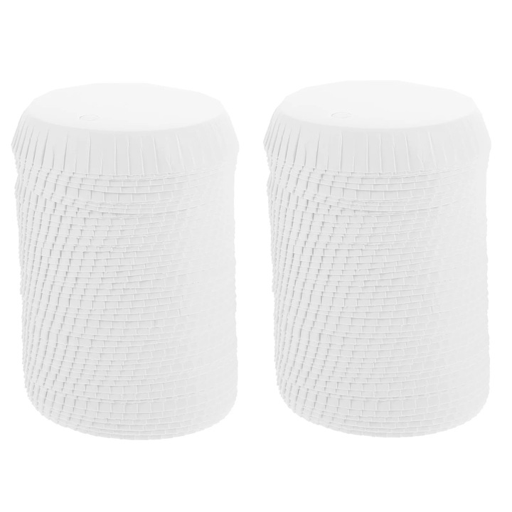 Capace de hartie pentru cupe, set 100 buc, Alb, 7.50x7.50x1.50cm