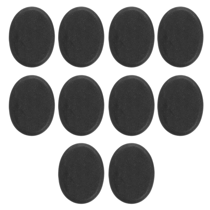 YANYXR masszázskő készlet, 10 db, természetes, fekete, 3.7x2.8x0.6cm