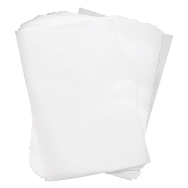 Foi de hartie anti-grasime pentru prajituri ZYBLSSBB LSM2xh265-BCS0084820, pentru Swiss roll si sandvisuri, hartie rezistenta la ulei, alb, 100 buc, 14 x 9 cm