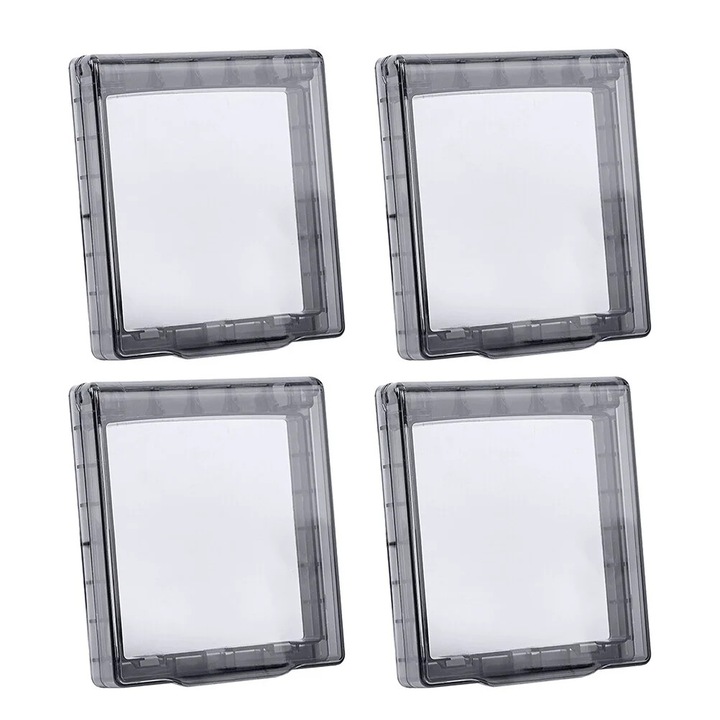 Set 4 huse pentru priza exterioara, negru, 11.80x10.50x2.00cm