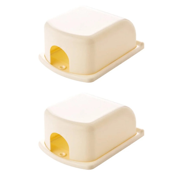Capac de protectie pentru priza ZYBLSSBB LSM2xh1244-BCS0120197 din ABS, protectie pentru copii, autoadeziv, bej deschis, set 2 buc., 14 x 10.5 x 6 cm
