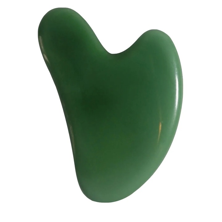 Instrument masaj natural YANYXR, jad, verde, 7.5x5x0.4cm
