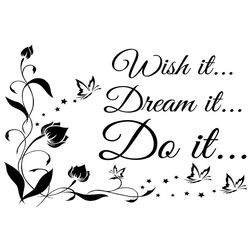 Sticker Decorativ - Wish It - Negru - 120cm x 80cm