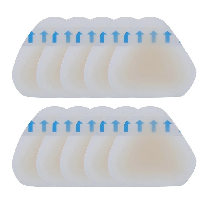 Set 10 plasturi gel pentru calcaie, anti-abrazive, autoadezive