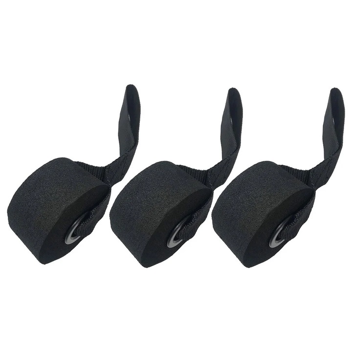 Ancora pentru usa fitness, 3 piese, neagra, 25x4x4cm