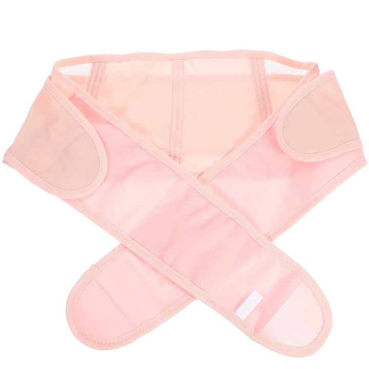 Centura multifunctionala de sustinere pentru sarcina si postpartum, roz, 118x18cm, material textil