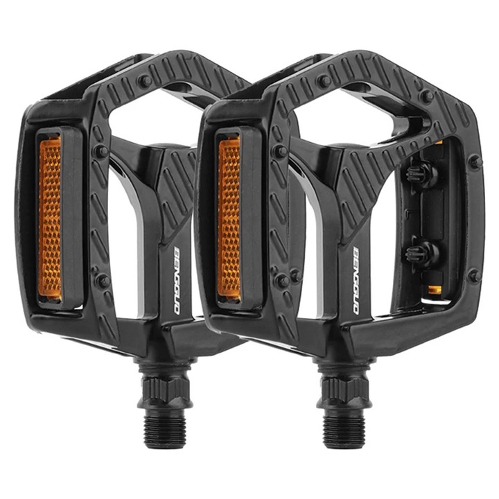 Комплект педали за велосипед, алуминий, черен, 12.3x10x2.5 см