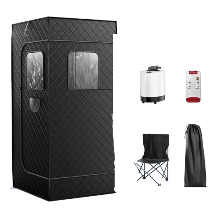 Cort portabil pentru sauna cu abur, capacitate 3L, design compact si usor de utilizat, priza UE de 220V