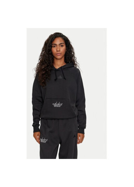 Bluza Dama, Adidas, 303985974, Bumbac, Poliester, L INTL, Negru