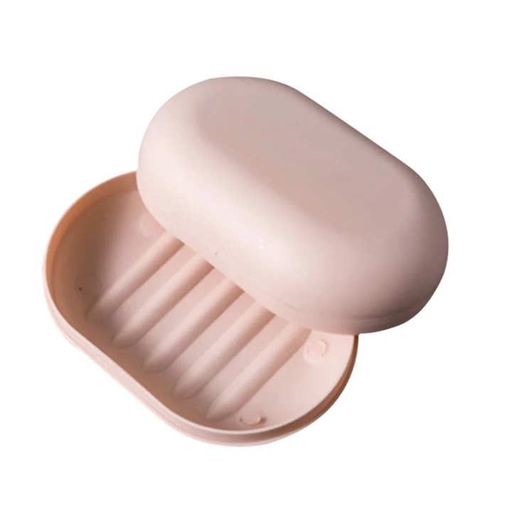 Savoniera plastic multicolor 11x7cm, suport de baie, set de calatorie