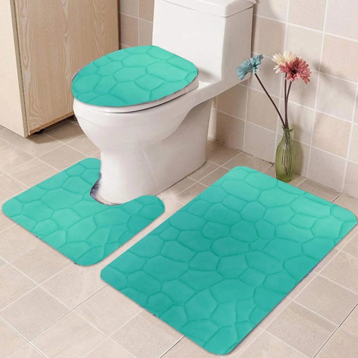 Set 3 covorase baie YANYXR spuma memorie bej 45x45cm