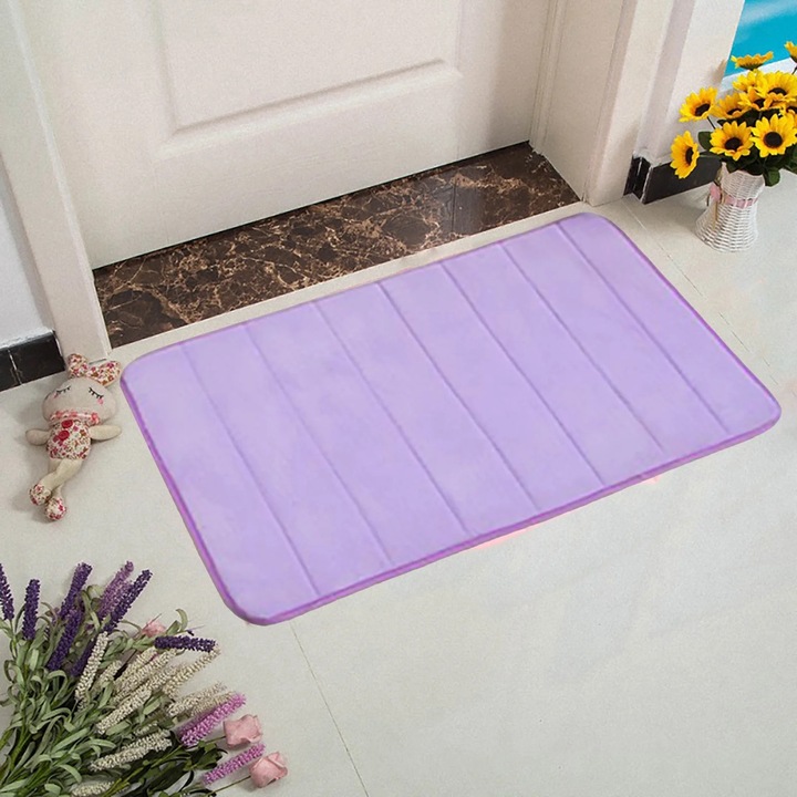 Covorase baie set, 40x60cm, multicolor, din spuma cu memorie, absorbant, lavabil la masina