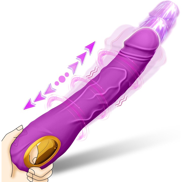 Vibrator Violet, 23x4.5cm, 10 Moduri de Vibratie, Inclus USB
