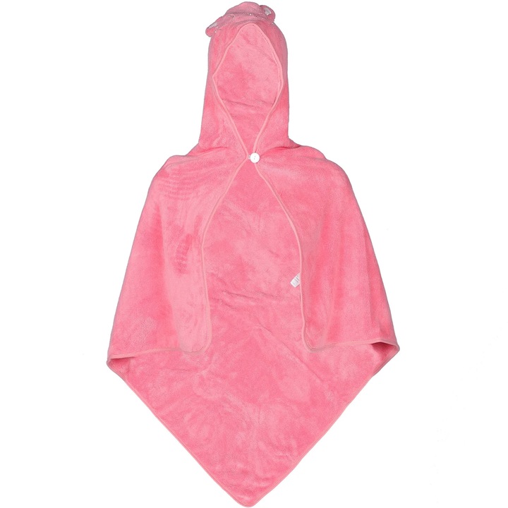 Prosop de baie cu gluga pentru copii, multicolor, 120x80cm, din fleece coral