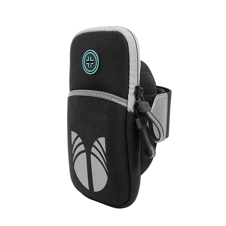 HERUSI sport övtáska, neoprén anyag, vízálló, fekete kék rózsaszín, 18.5x9.5x1.5cm, 11 darabos szett