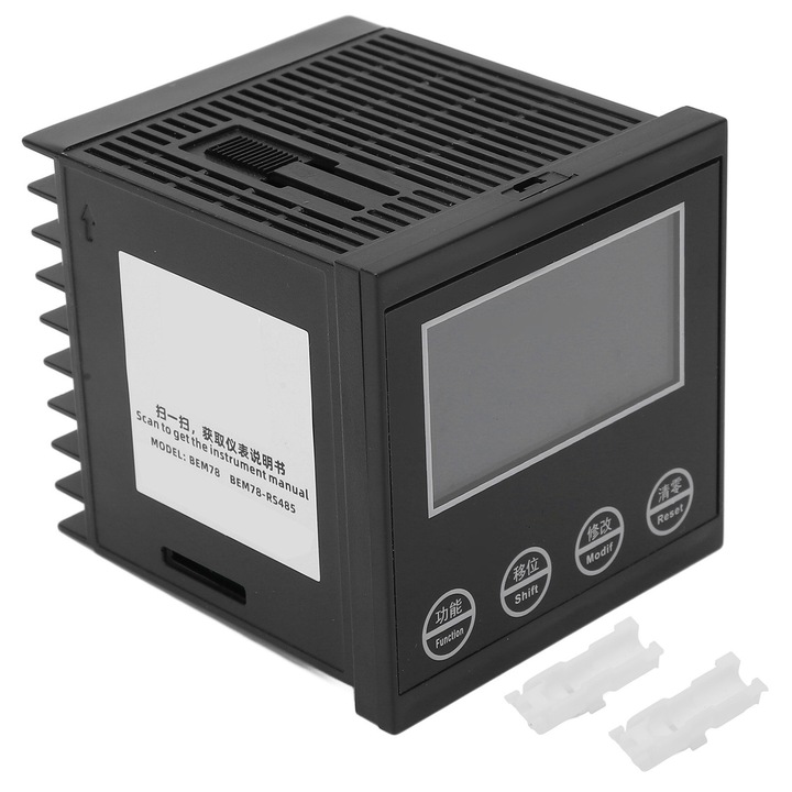 Enforose 6 számjegyű digitális számláló, 0.00001-999999, 100-240V AC, 72x72mm, 2 tartozék készlet