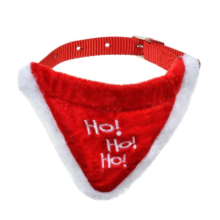 Bandana Animale de Companie, Model Craciun, Culoare Rosie, Lungime 15 cm, MYONNA IT & E- COMMERCE ®