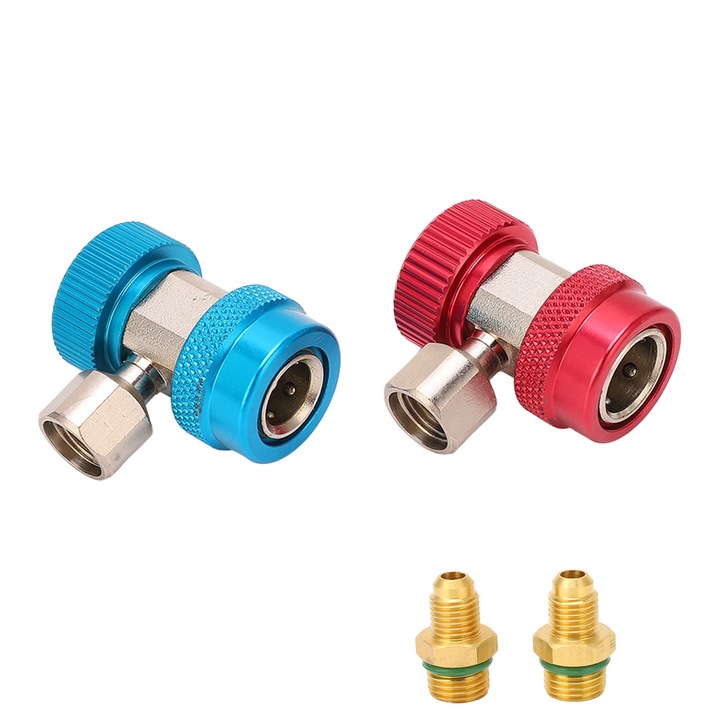 R134a gyorscsatlakozó adapter készlet, Enforose, 1/4 hüvelyktől 1/2 hüvelykig, rozsdamentes acélból és sárgarézből