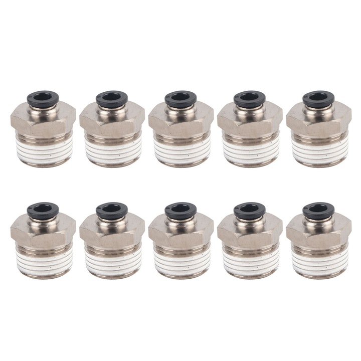 Conector pneumatic extern, Enforose, set 10 bucati, din alama, rezistent la presiune 1.0-1.2MPa, cu sigilare buna