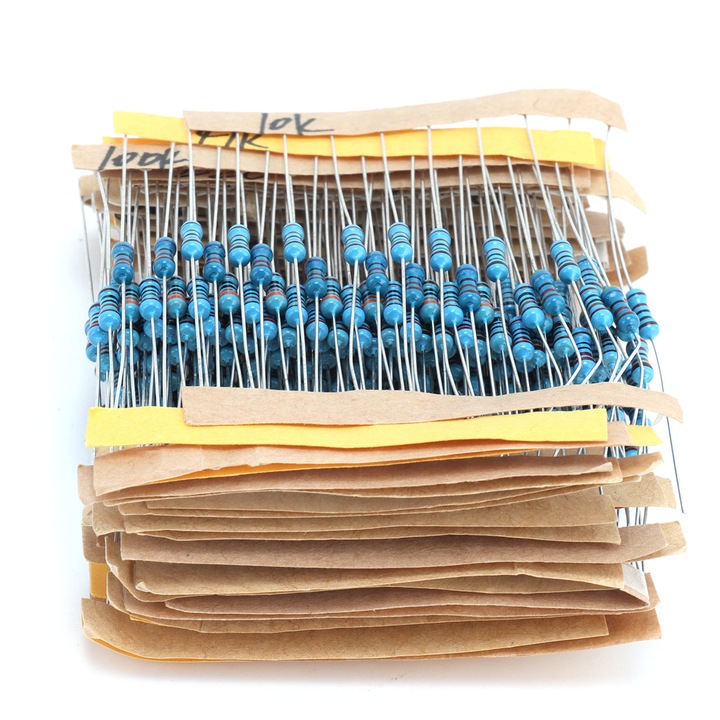 Set 300 rezistoare metalice 1/4W, 30 valori, 10O-1MO, Enforose