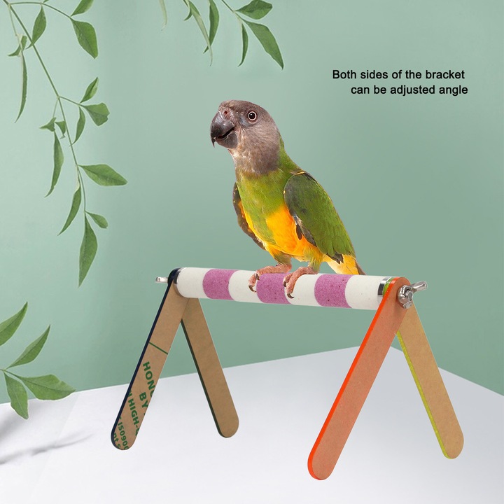 Akril madáredző állvány, rózsaszín