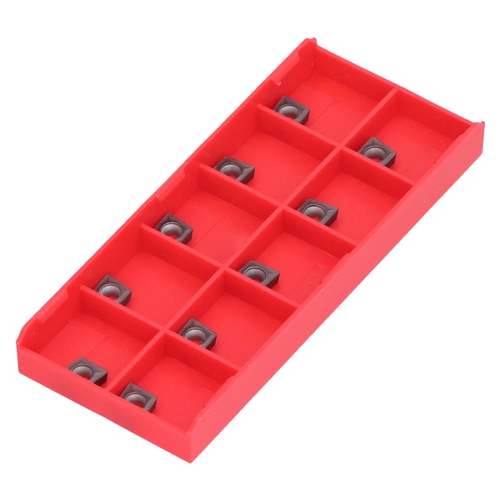 Set 10 inserturi de strunjire CNC, Enforose, carbura, negru, pentru prelucrarea otelului si otelului inoxidabil