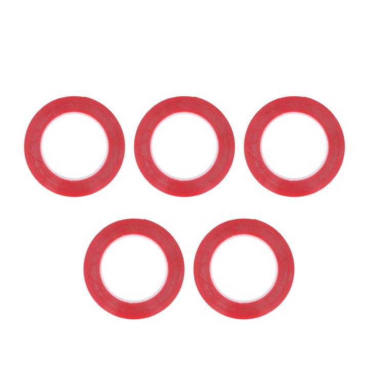 Banda adeziva cu doua fete, Enforose, acrilic transparent, rezistent la temperaturi ridicate, 10mm x 10m, set 5 bucati