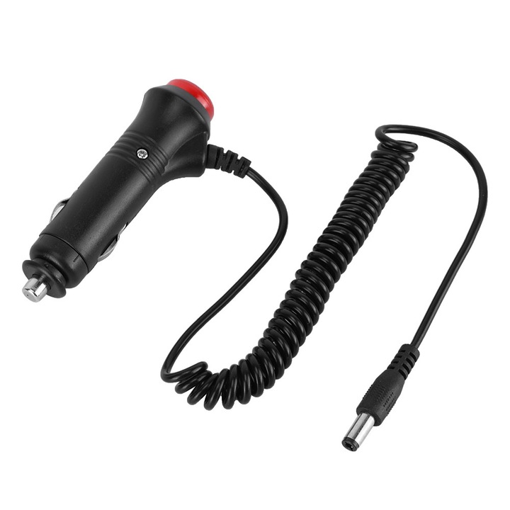 Enforose autós szivargyújtó adapter, 12V-24V, ON-OFF kapcsolóval, 3A biztosítékkal, 1.2m kábellel, fekete