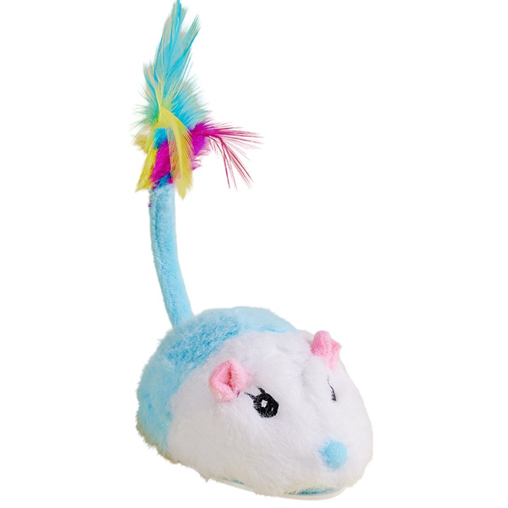 Jucarie interactiva pentru pisici, Enforose, soarece electric, roz