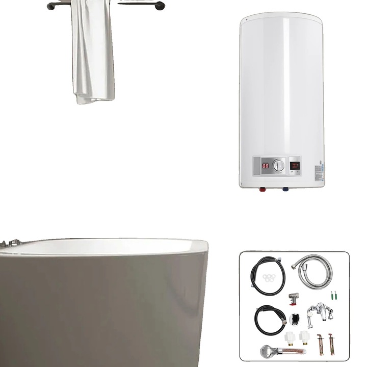 Boiler electric, 50L, incalzire rapida 2000W, alb, montare verticala