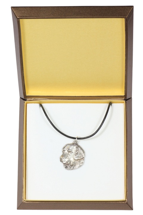 Colier cu medalion in forma de cap de caine, Art-Dog, 50cm, set cu cutie cadou