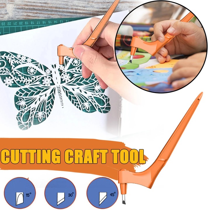 Cutter arta YANYXR rotativ 360 grade portocaliu 21x6x2cm