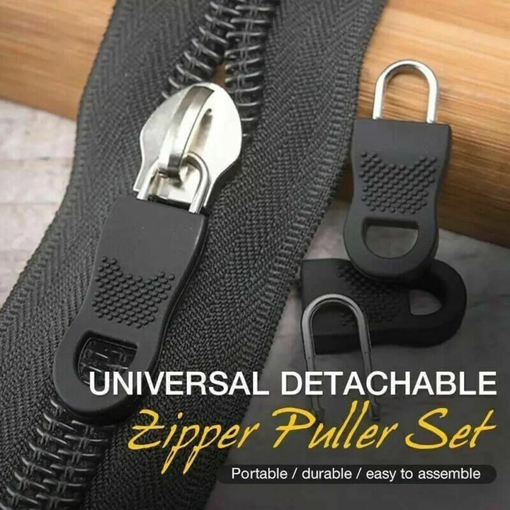 16 darabos univerzális cipzár kiegészítő készlet, fekete, 44x16mm
