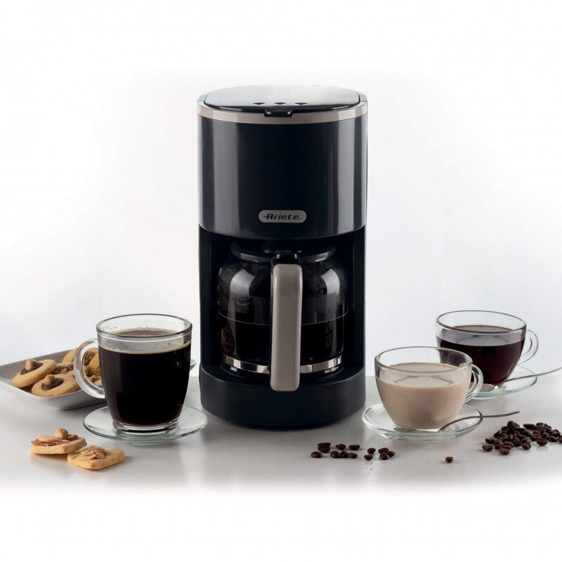 Cafetiera cu filtru Ariete BREAKFAST 1394/00, 12 cesti, 0.600L, Fereastra nivel apa, Gri inchis