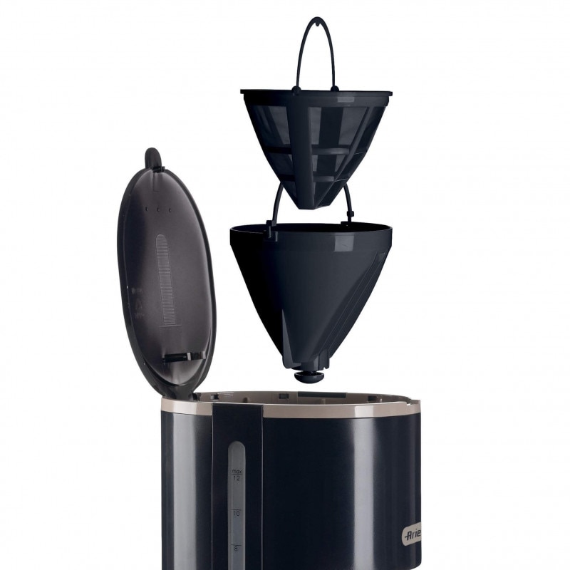 Cafetiera cu filtru Ariete BREAKFAST 1394/00, 12 cesti, 0.600L, Fereastra nivel apa, Gri inchis