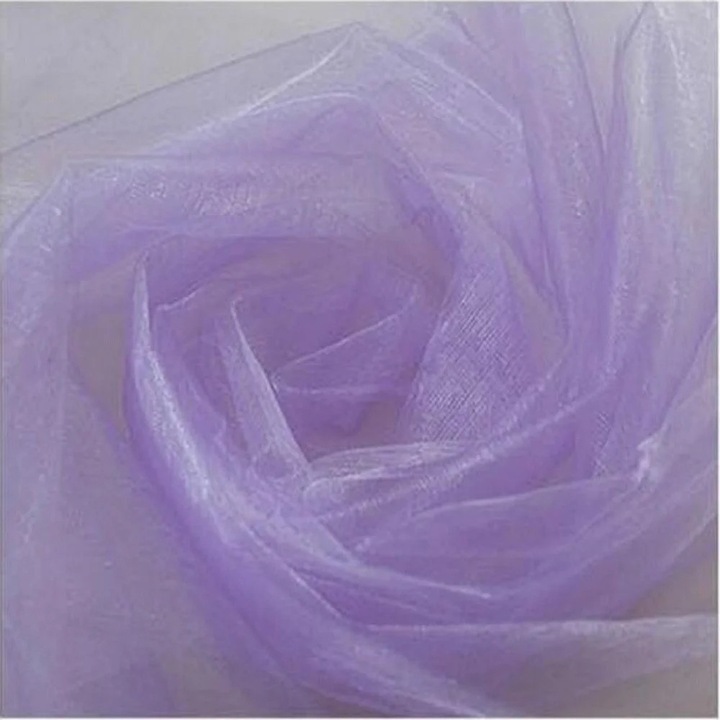 YANYXR organza textil anyag, 500x48cm, világoslila