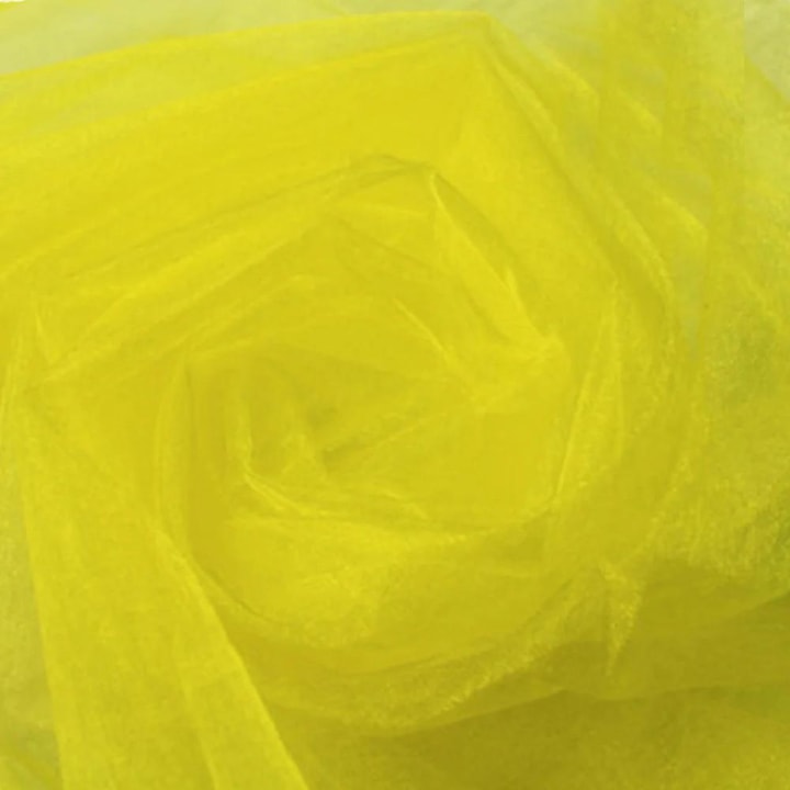 Tesatura organza pentru nunta, 500x48 cm, Galben