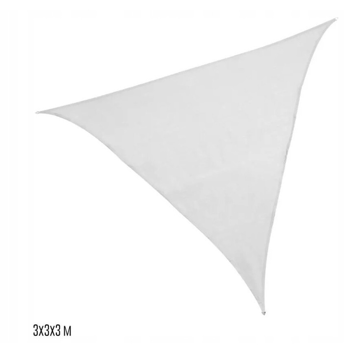 Umbrela triangulara LDK Garden, 3x3x3m, alb, din fibra HDPE