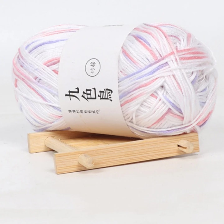 Tesatura de cusut, lana fina, bumbac cu carbune de bambus, set de resturi handmade, 50g