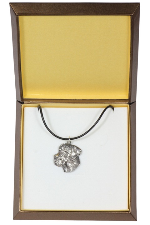 Colier cu medalion in forma de cap de caine, Art-Dog, 50cm, set cu cutie cadou