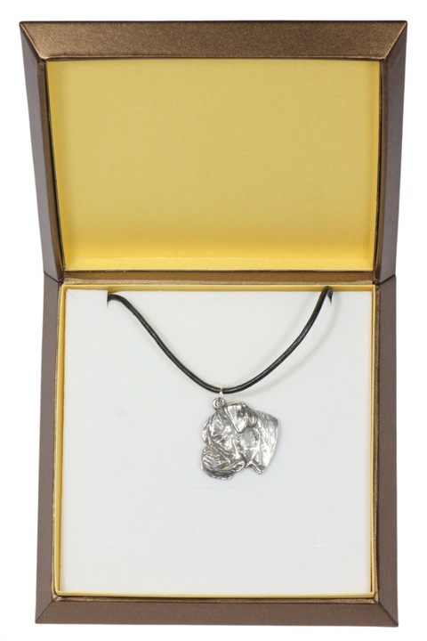 Colier cu medalion in forma de cap de caine, Art-Dog, 50cm, set cu cutie cadou