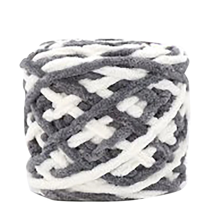 Fir gros acrilic, lavabila, pentru tricotat manual, 7-8mm, 120g, set de materiale textile