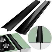 Capac pentru spatiul dintre aragaz si blatul de lucru, 53.3 cm, negru, din silicon, universal