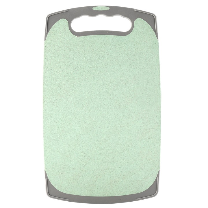 Placa de bucatarie din plastic cu sant pentru suc, delicata cu lamele, set de tocatoare pentru carne si legume, culoare verde aprinsa, suprafata antiderapanta, reversibila, lavabila in masina de spalat vase