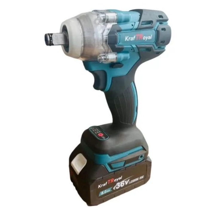 Гайковерт Kraft Royal, Акумулаторен, Ударен, 25 части, Зелен, 36VDC, 8Ah, 850Nm, К-т