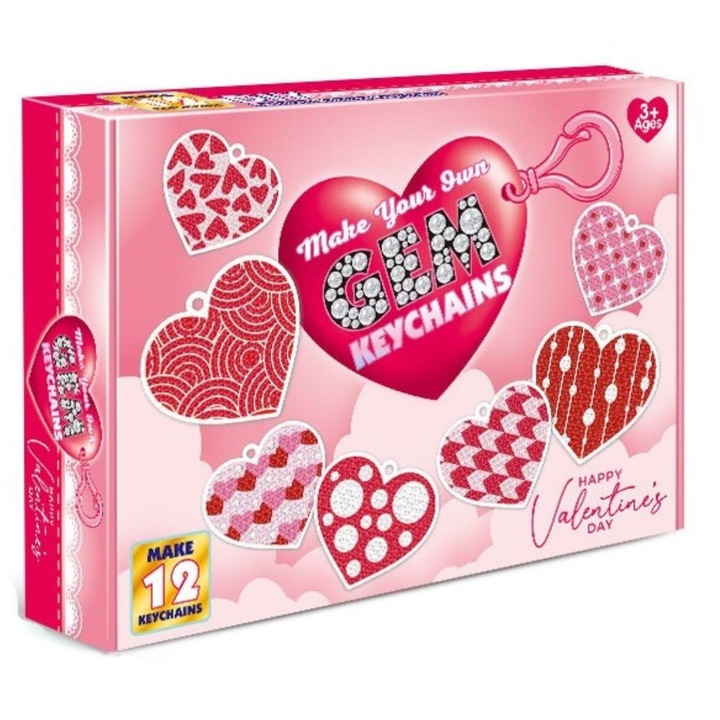 Комплект Диамантени Ключодържатели, DiamantArt, Сърца, Направи Cи Cам Кръгли Мъниста