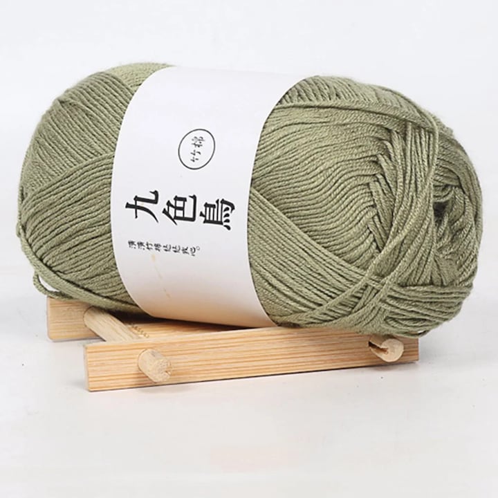 Tesatura de cusut, lana fina, bumbac cu carbune de bambus, set de resturi handmade, 50g