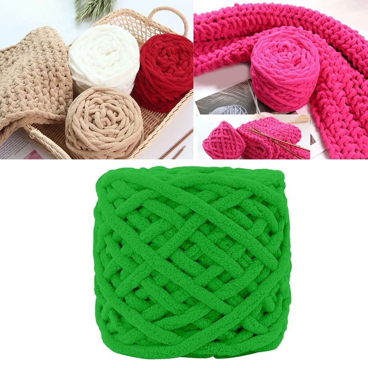 Garnitura de tricotat Chunky, acrilic, lavabil, 7-8mm, 45-50m, multicolor
