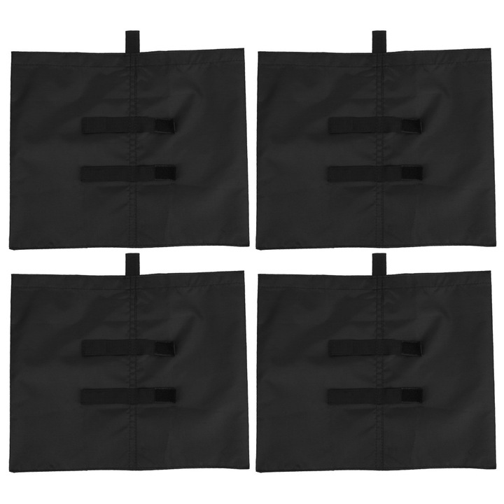 Set 4 saci de nisip fixi pentru cort, Enforose, material Oxford, rezistent, negru, 38x34x1cm