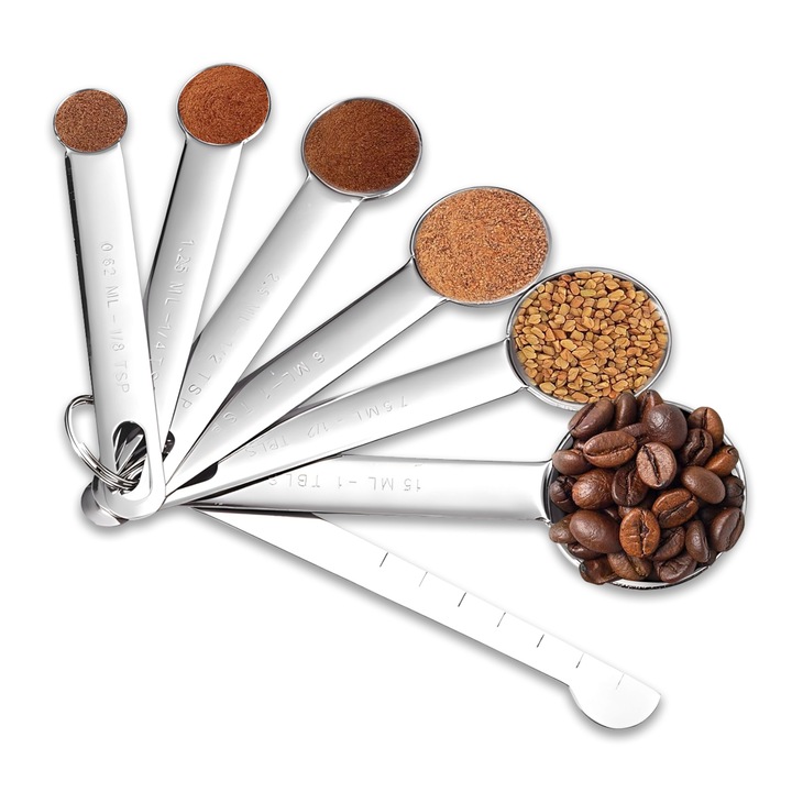 Mérőkanál készlet, Enforose, Inox, Ezüst